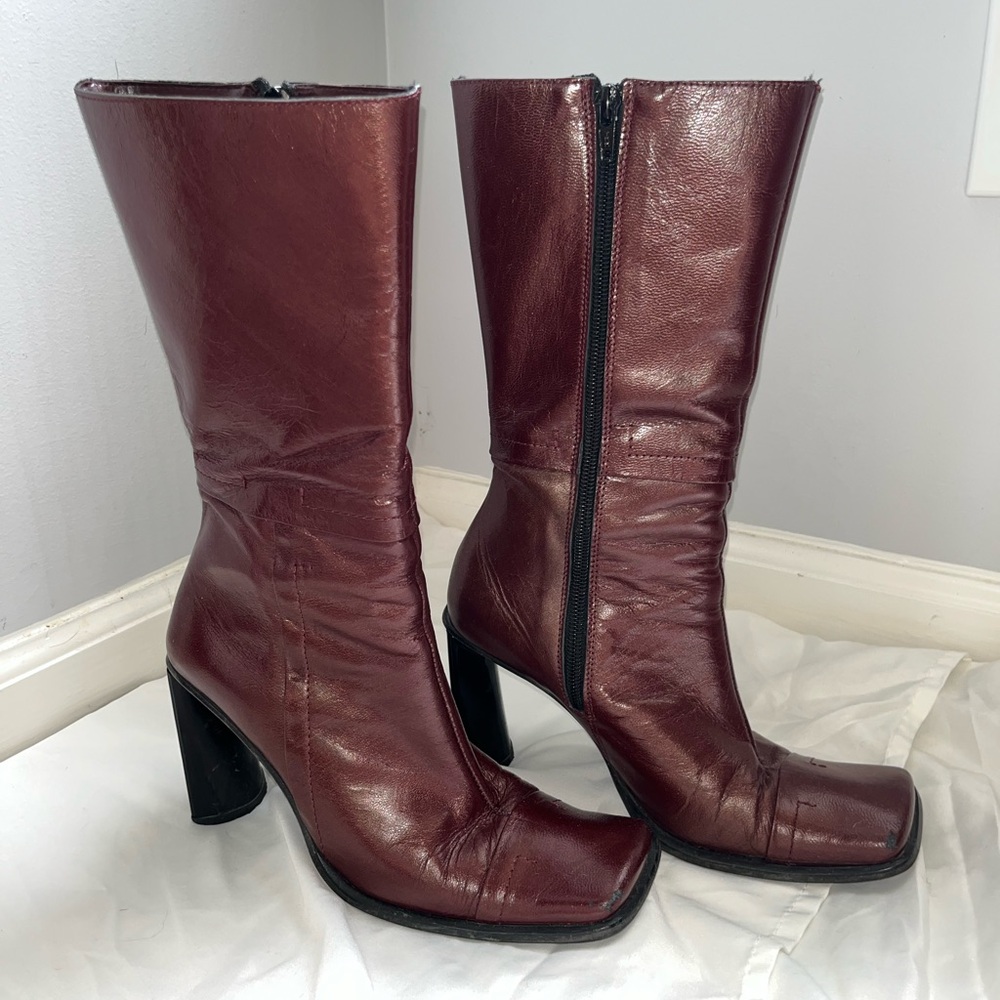 Vintage Donna Piu Red Leather Boots - Picture 2 of 8